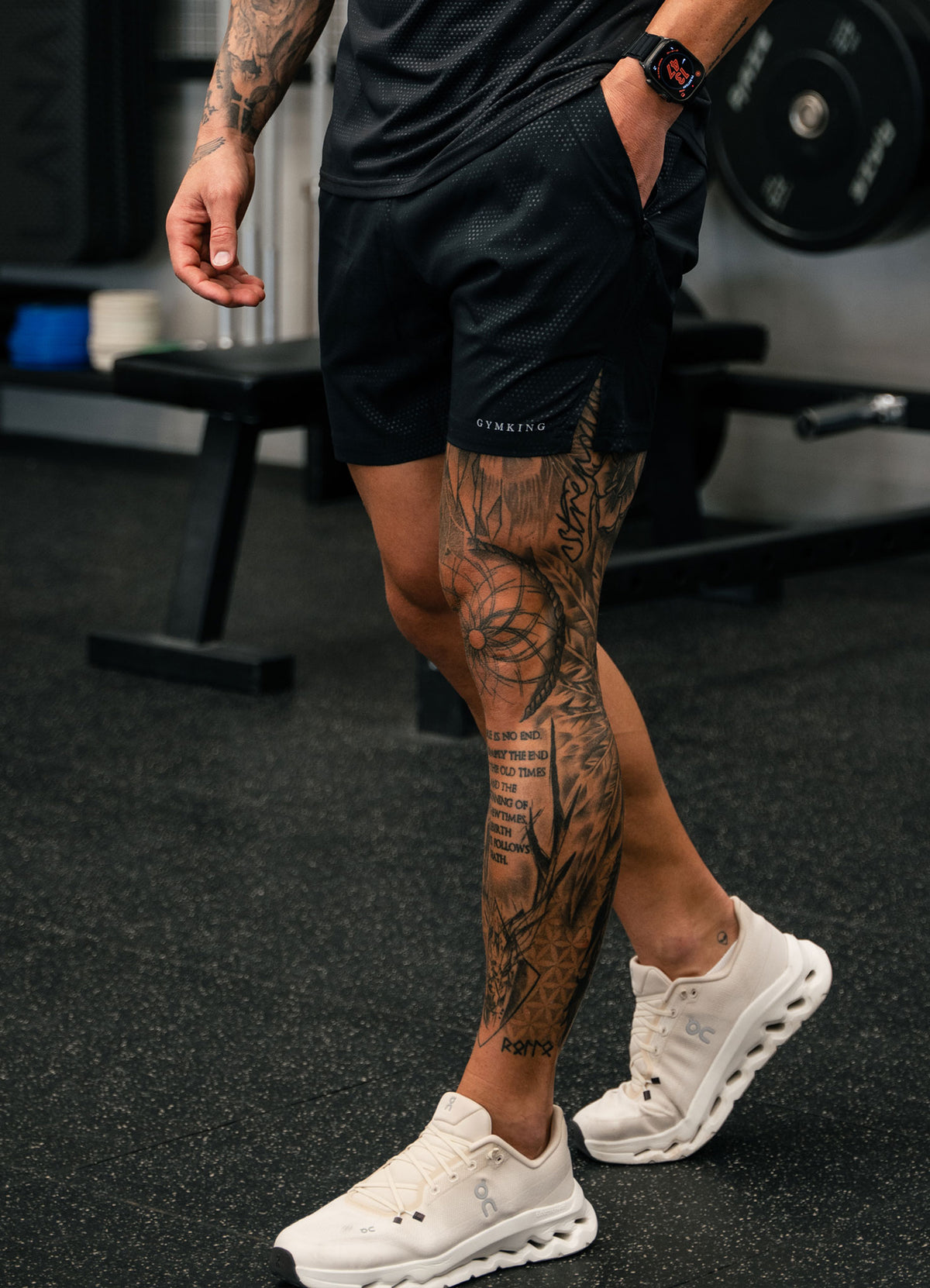 Gym King Debossed Pixel 5" Short - Black