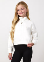 Gym King Younger Kids Victory Boxy 1/4 Zip Funnel - Cream thumbnail