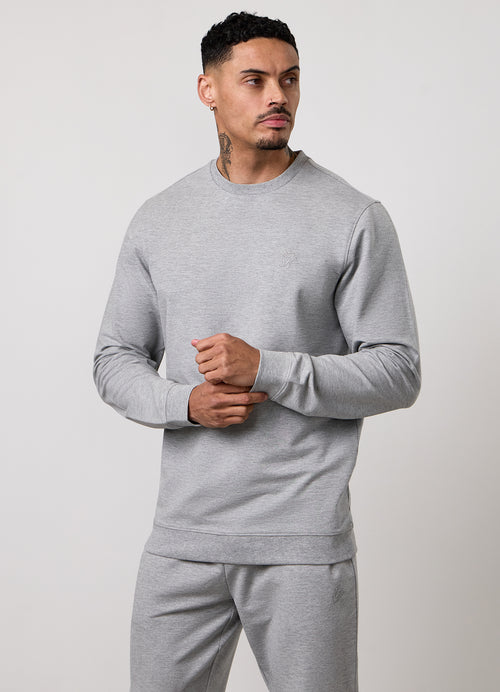 Gym King Victory Lightweight Loopback Crew - Grijs gemêleerd