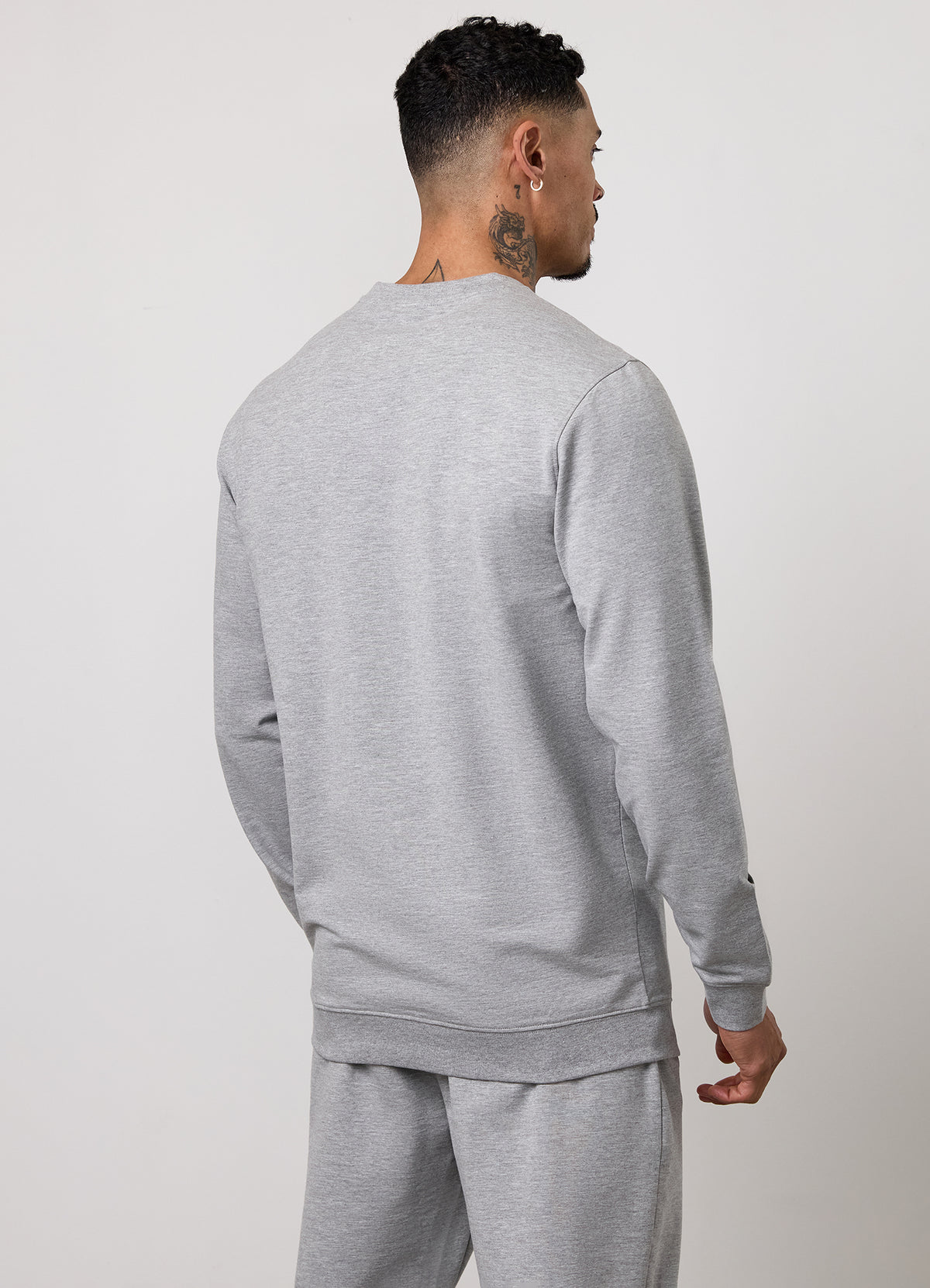 Gym King Victory Lightweight Loopback Crew - Grey Marl
