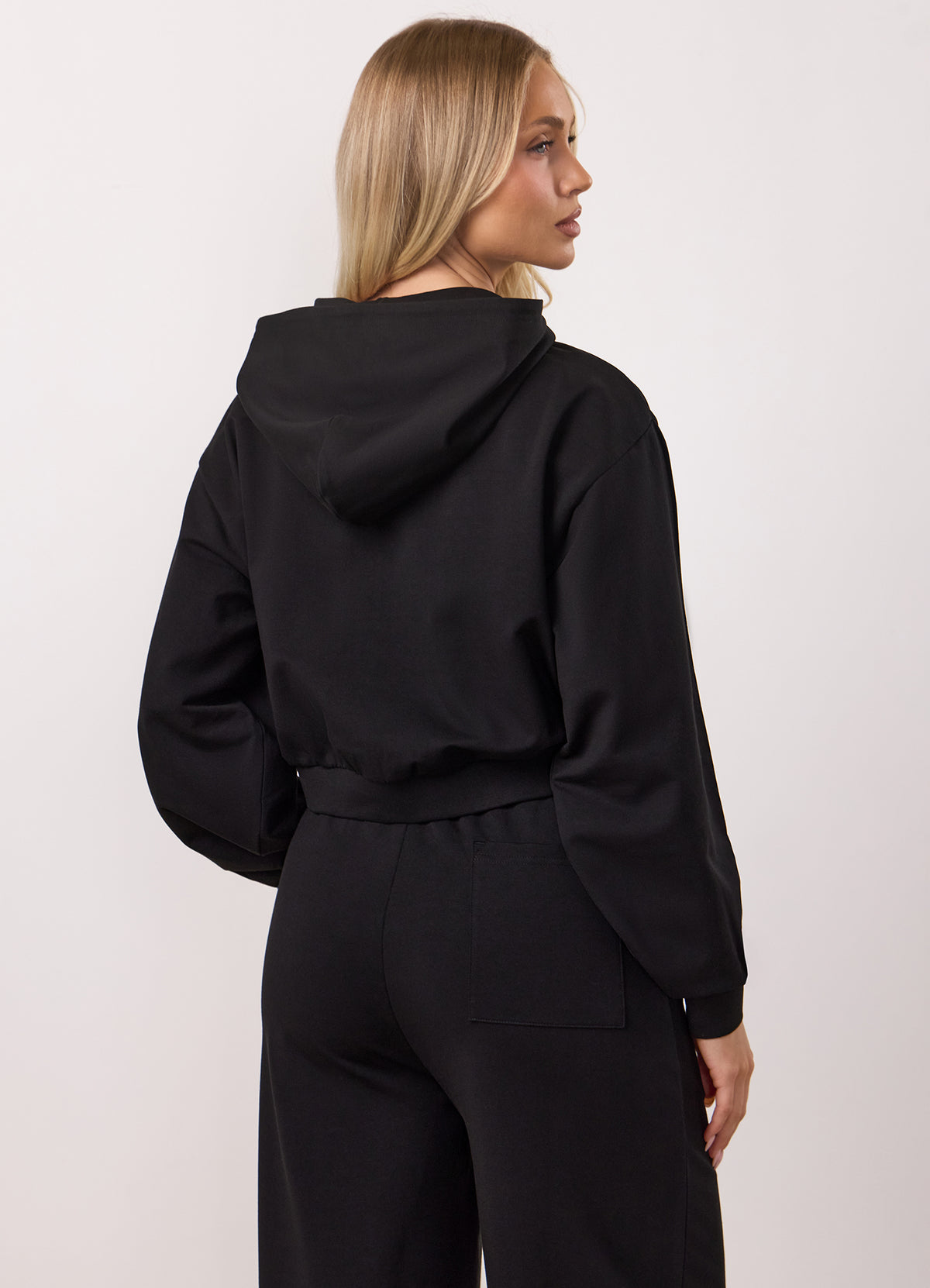 Gym King Victory lichtgewicht hoodie met doorlopende rits en korte mouwen - Zwart
