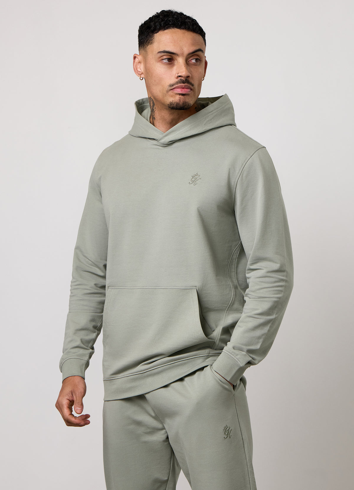 Gym King Victory lichtgewicht hoodie met doorlopende rits - zacht kaki