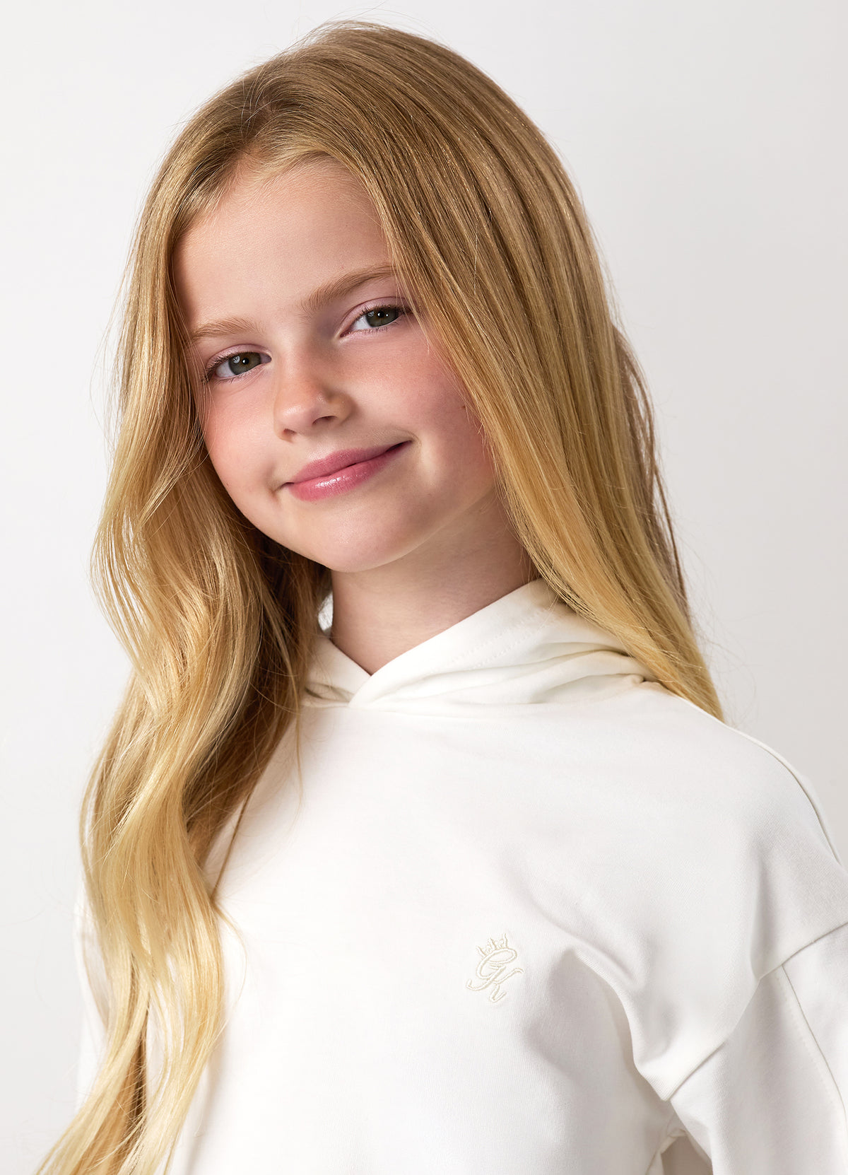 Gym King Victory-hoodie met relaxte pasvorm voor jongere kinderen - Crème