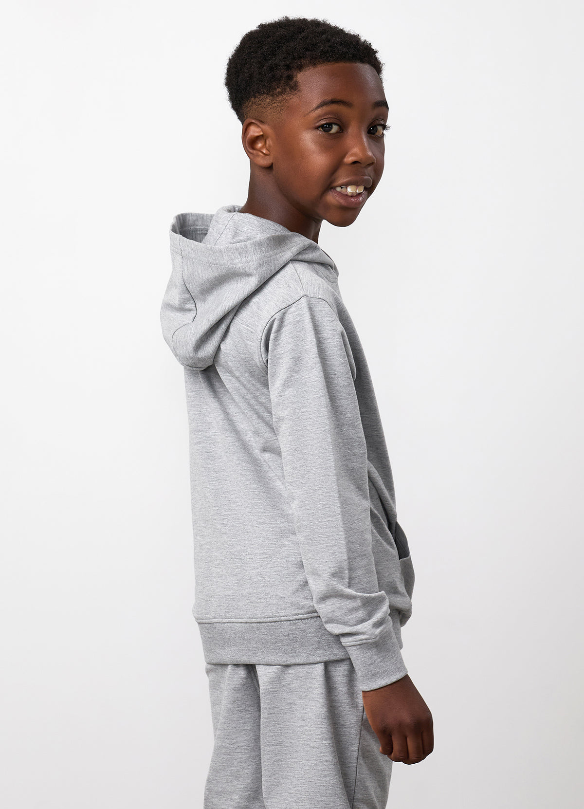 Gym King Older Kids Victory Loopback Hoodie - Grey Marl