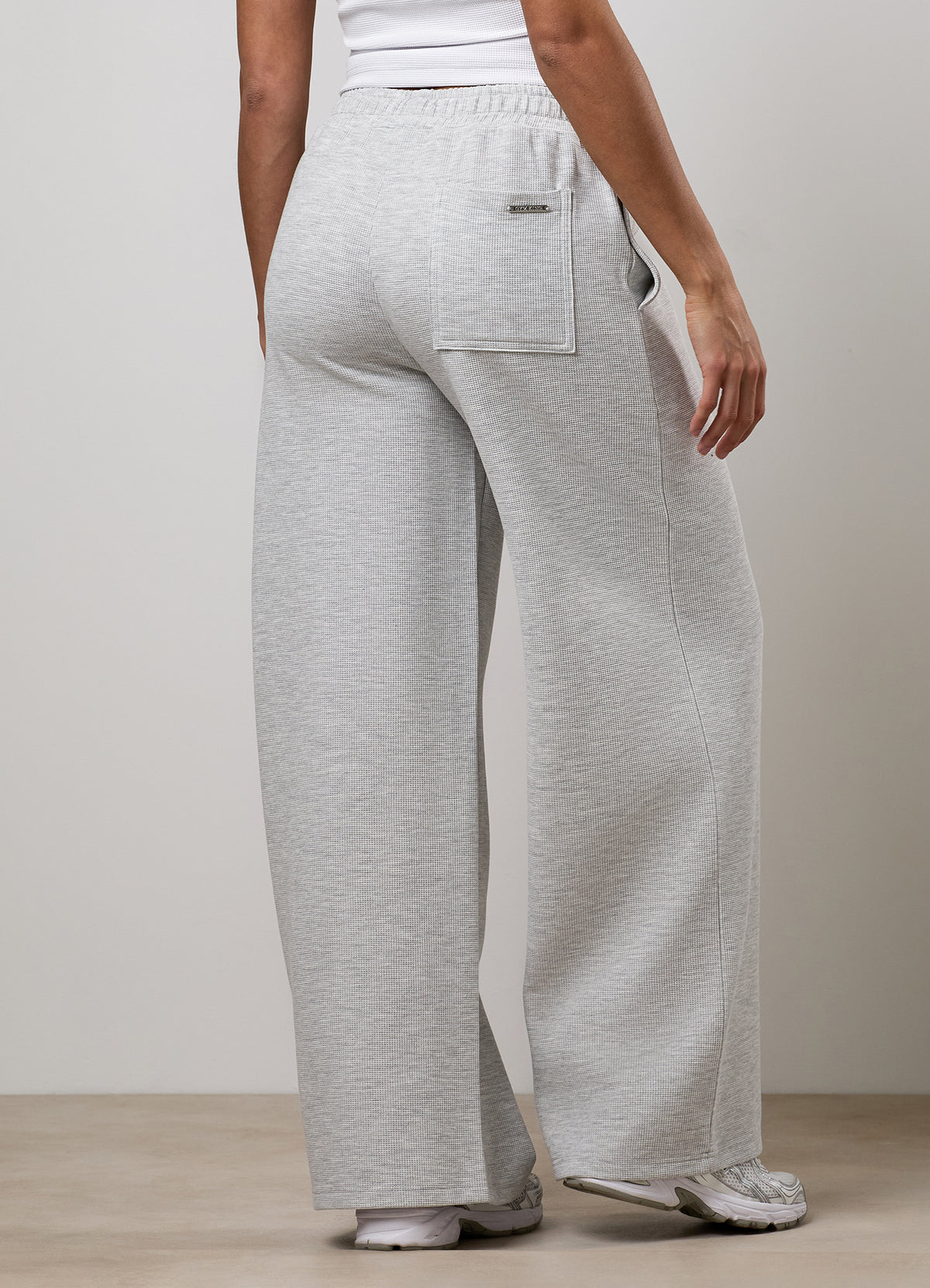 Gym King Waffle Mid Rise Trouser - Grey Marl