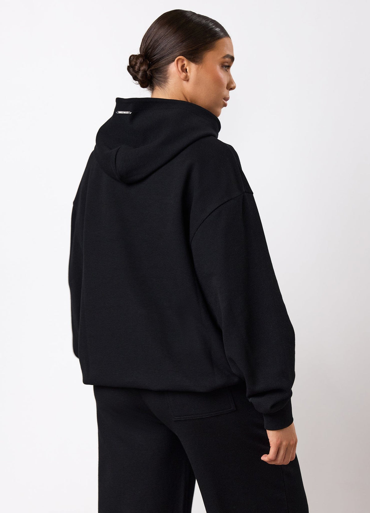 Gym King Hoodie met wafelmotief - Zwart