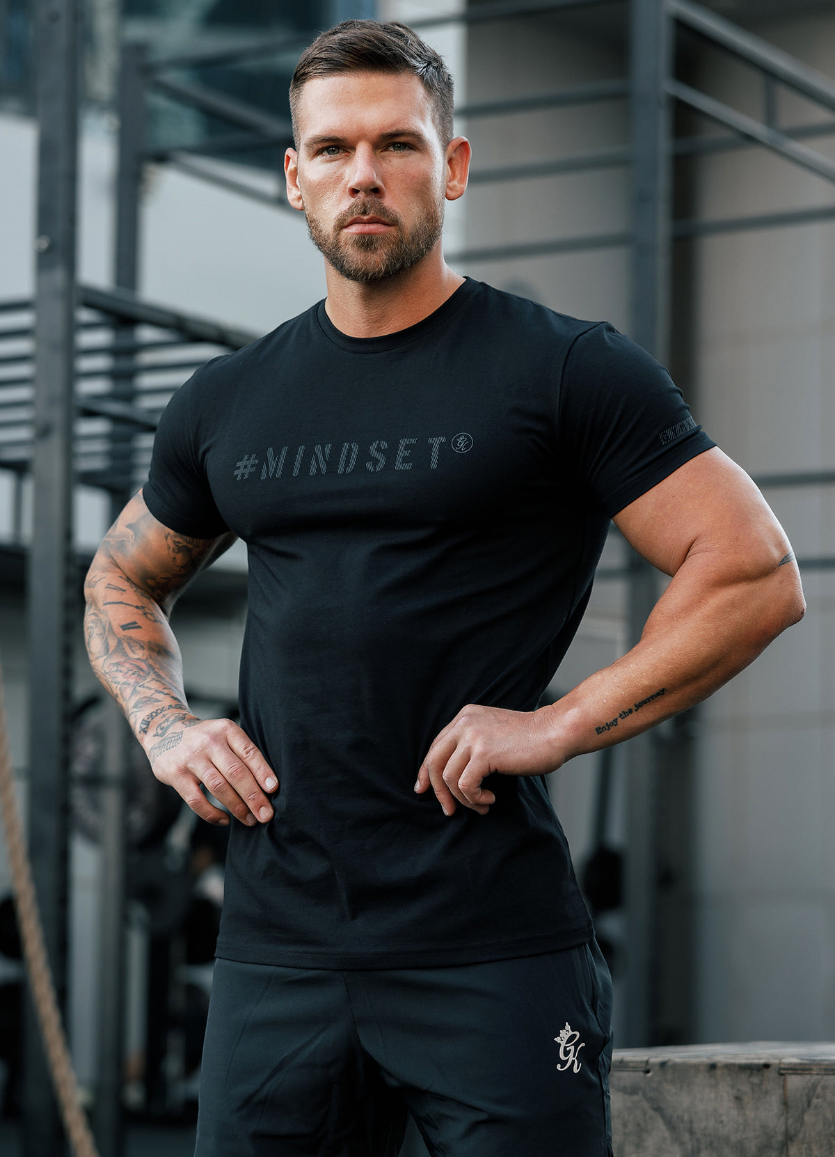 Gym King Mindset Jersey T-Shirt - Black