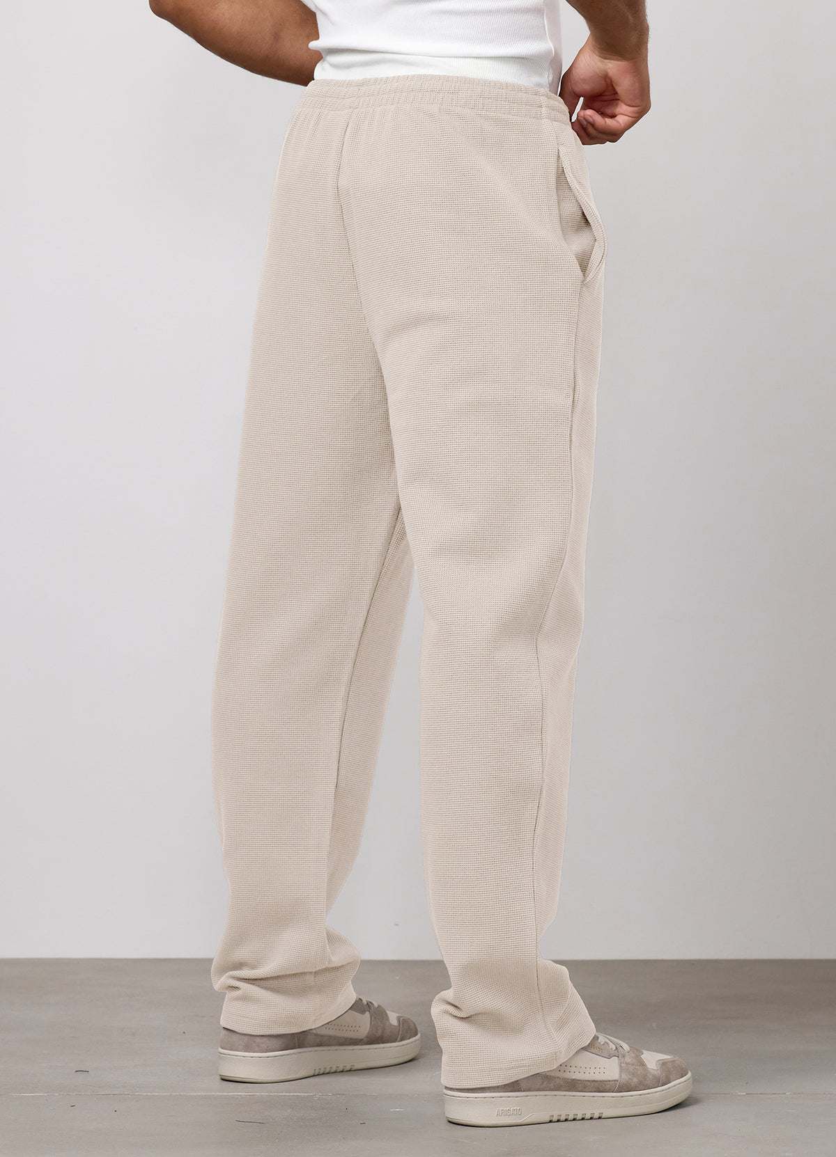 Gym King Signature Waffle Trouser - Light Stone
