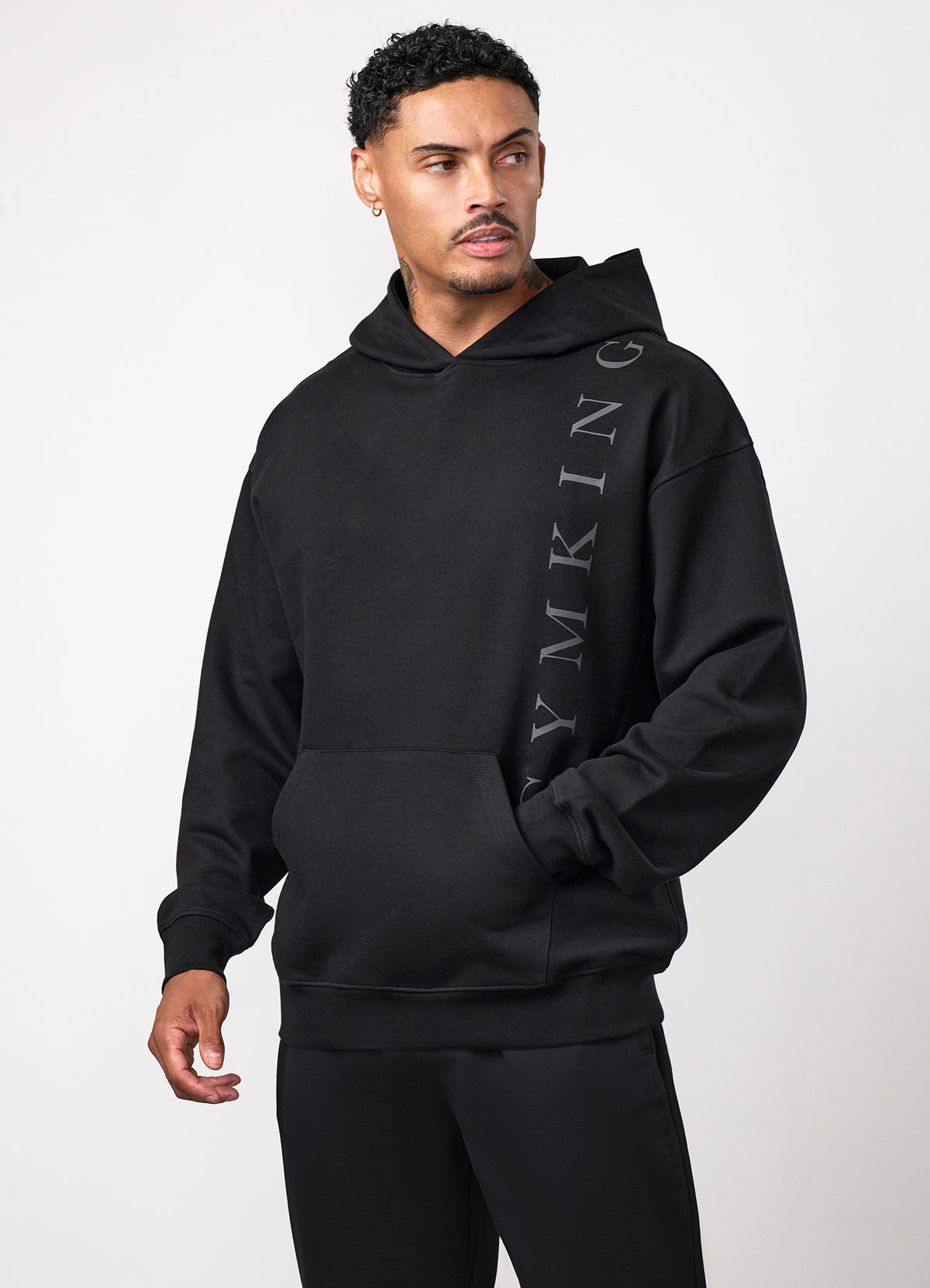 Gym King Text Logo Tracksuit - Black