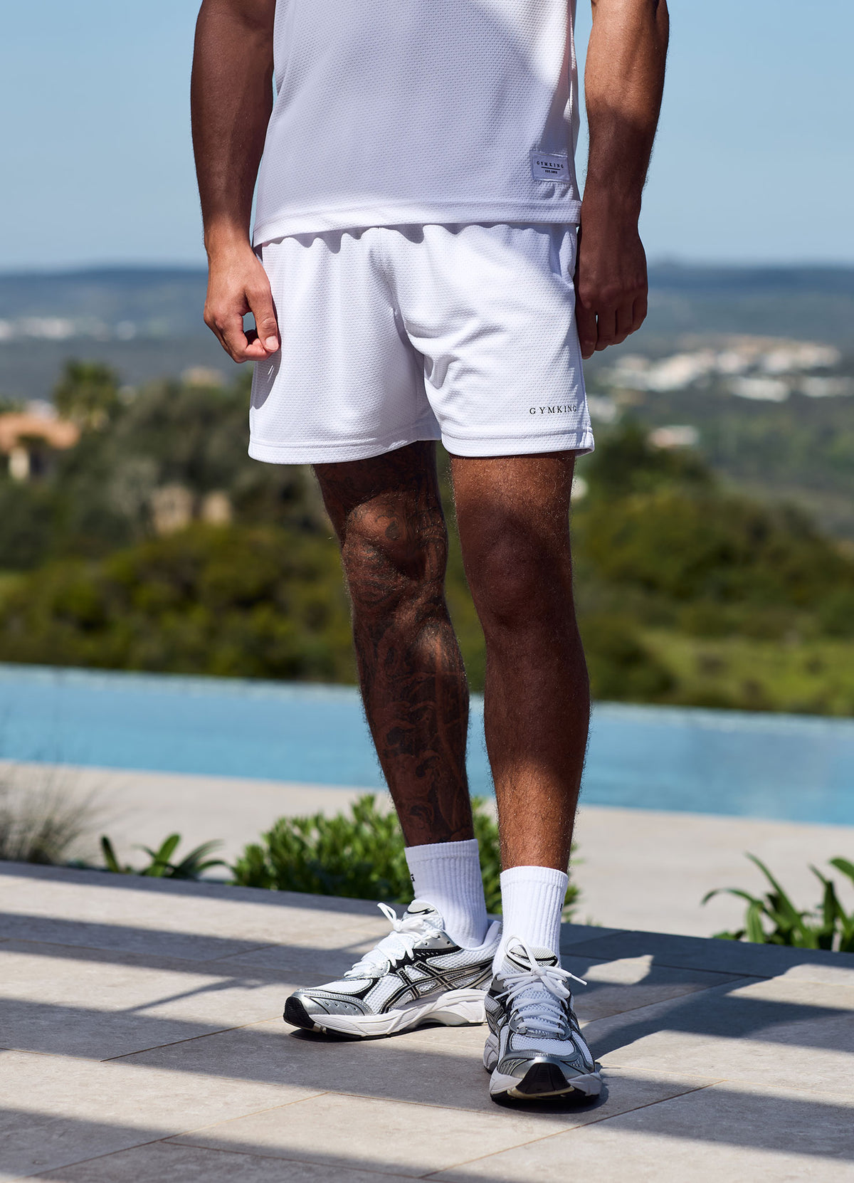 Gym King Brooklyn Mesh Short - White/Black