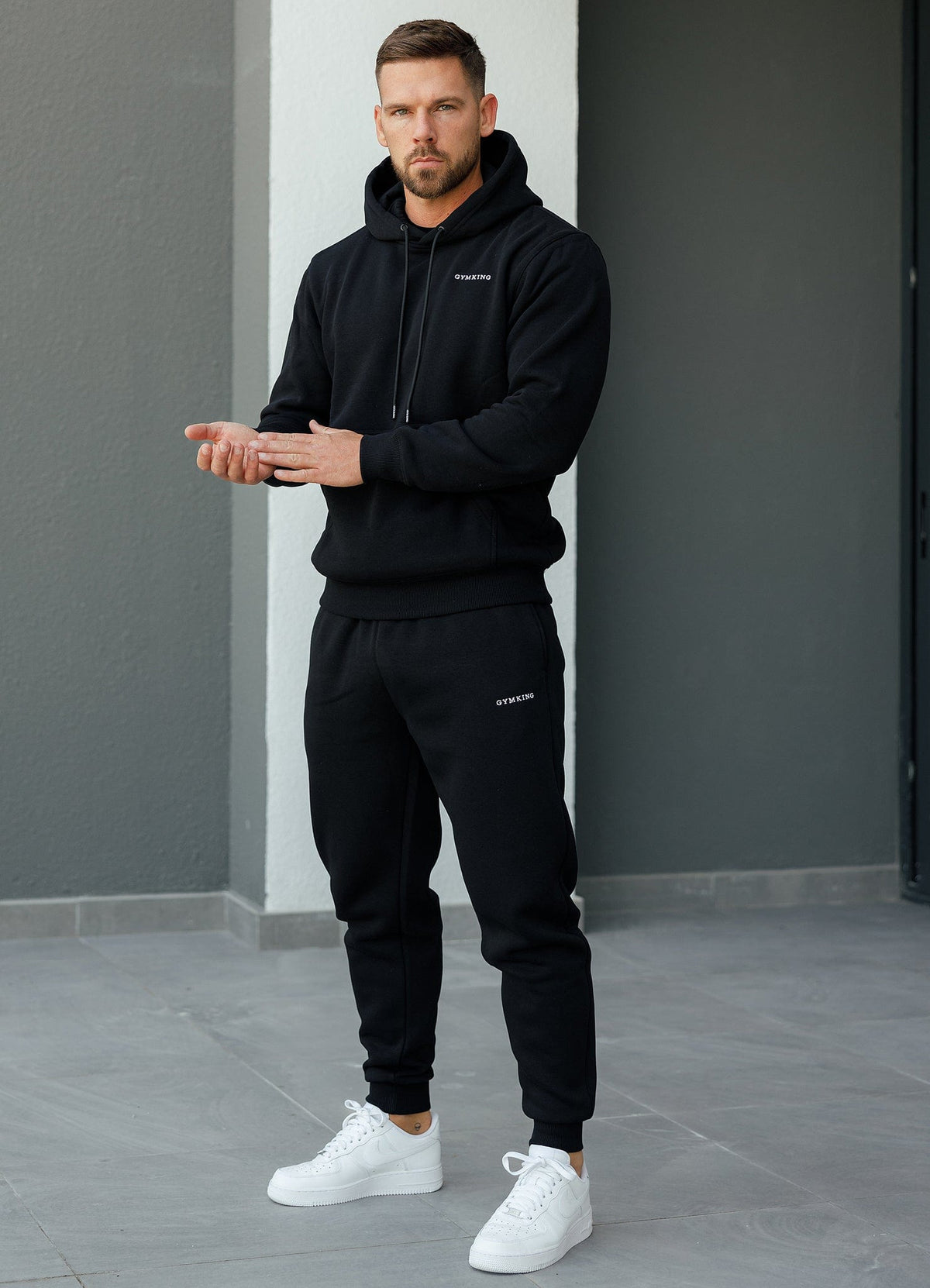 men's black fleece tracksuit