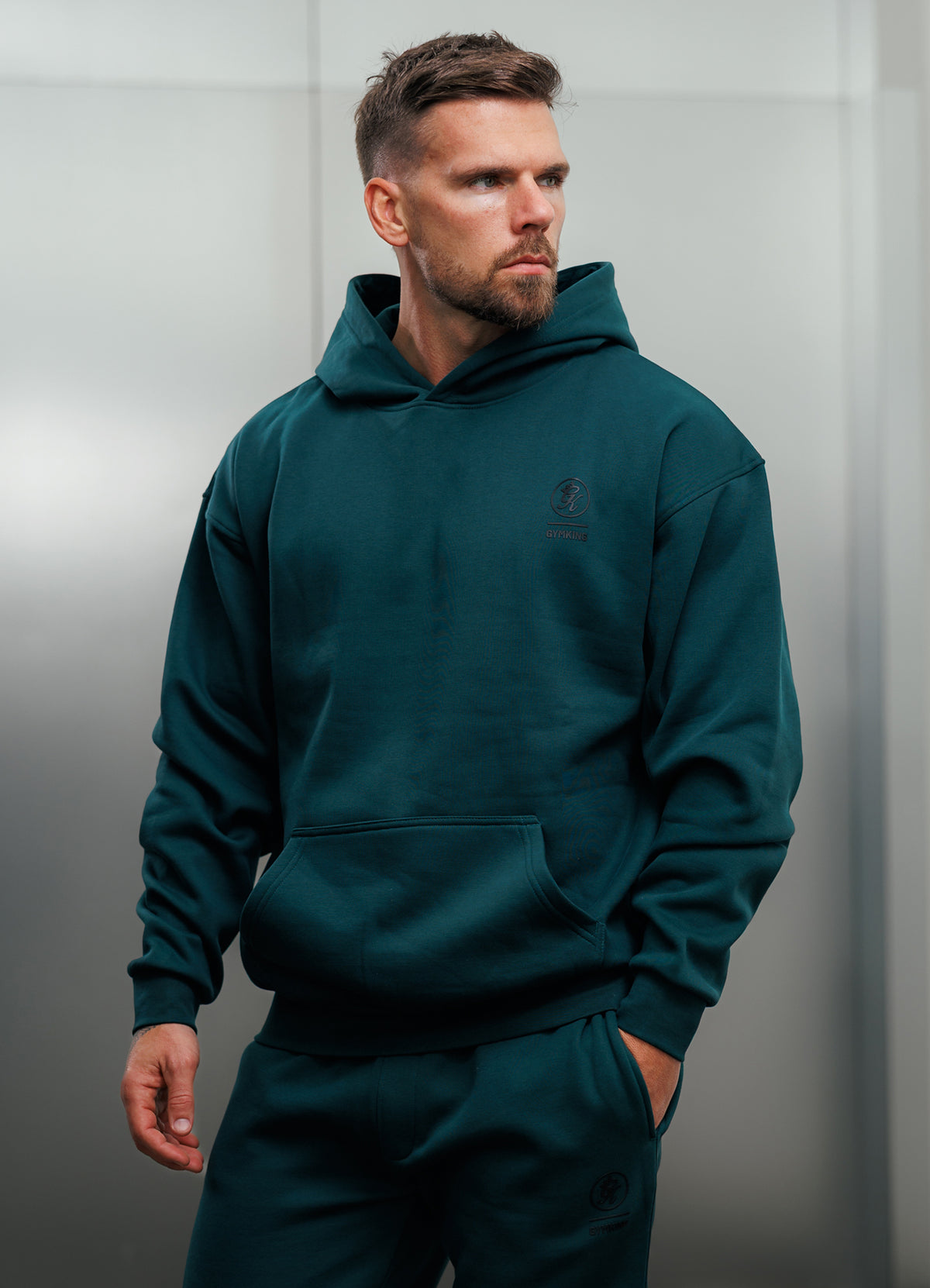 Gym King Aventus Fleece Hoodie - Deep Forest Green
