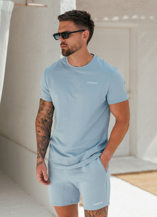 Gym King Fundamental Linear T-Shirt - Powder Blue