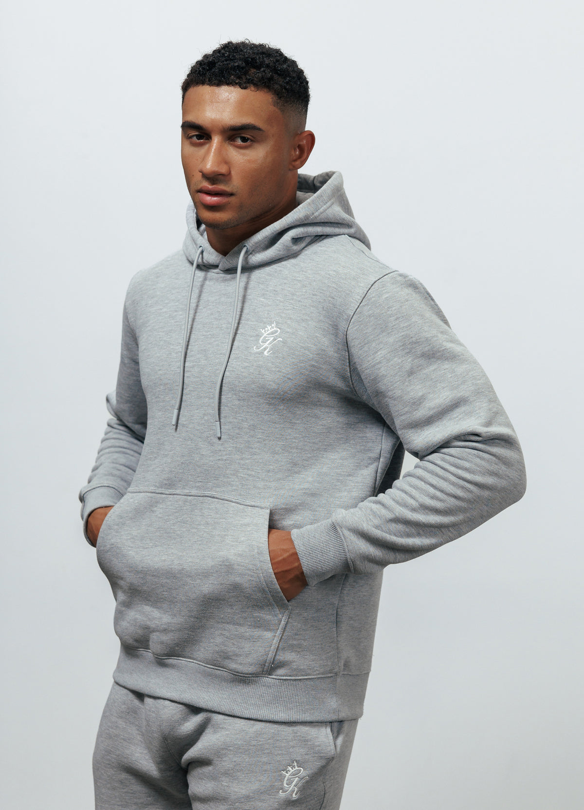 Gym King Fundamental Fleece Hoodie - Grey Marl