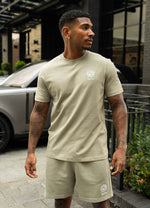 Gym King Heritage Crest Jersey T-Shirt - Soft Khaki thumbnail