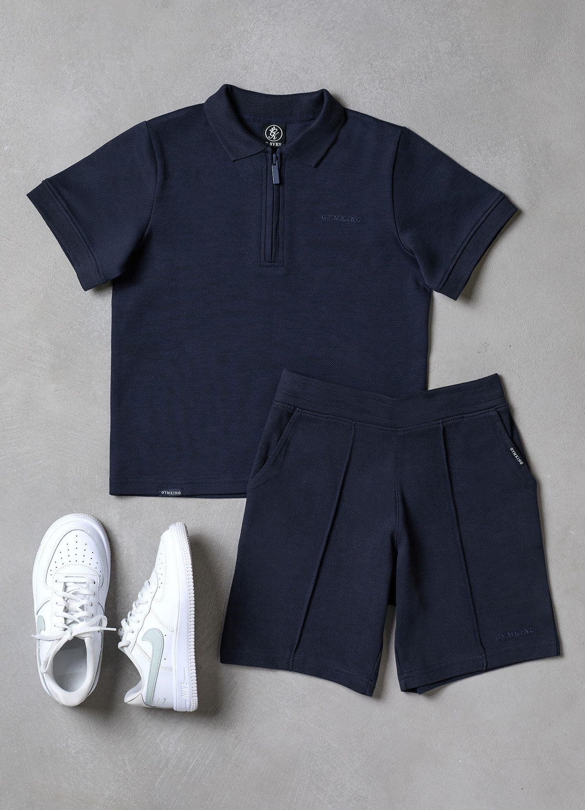 Gym King Younger Kids Portals Texture Polo - Navy