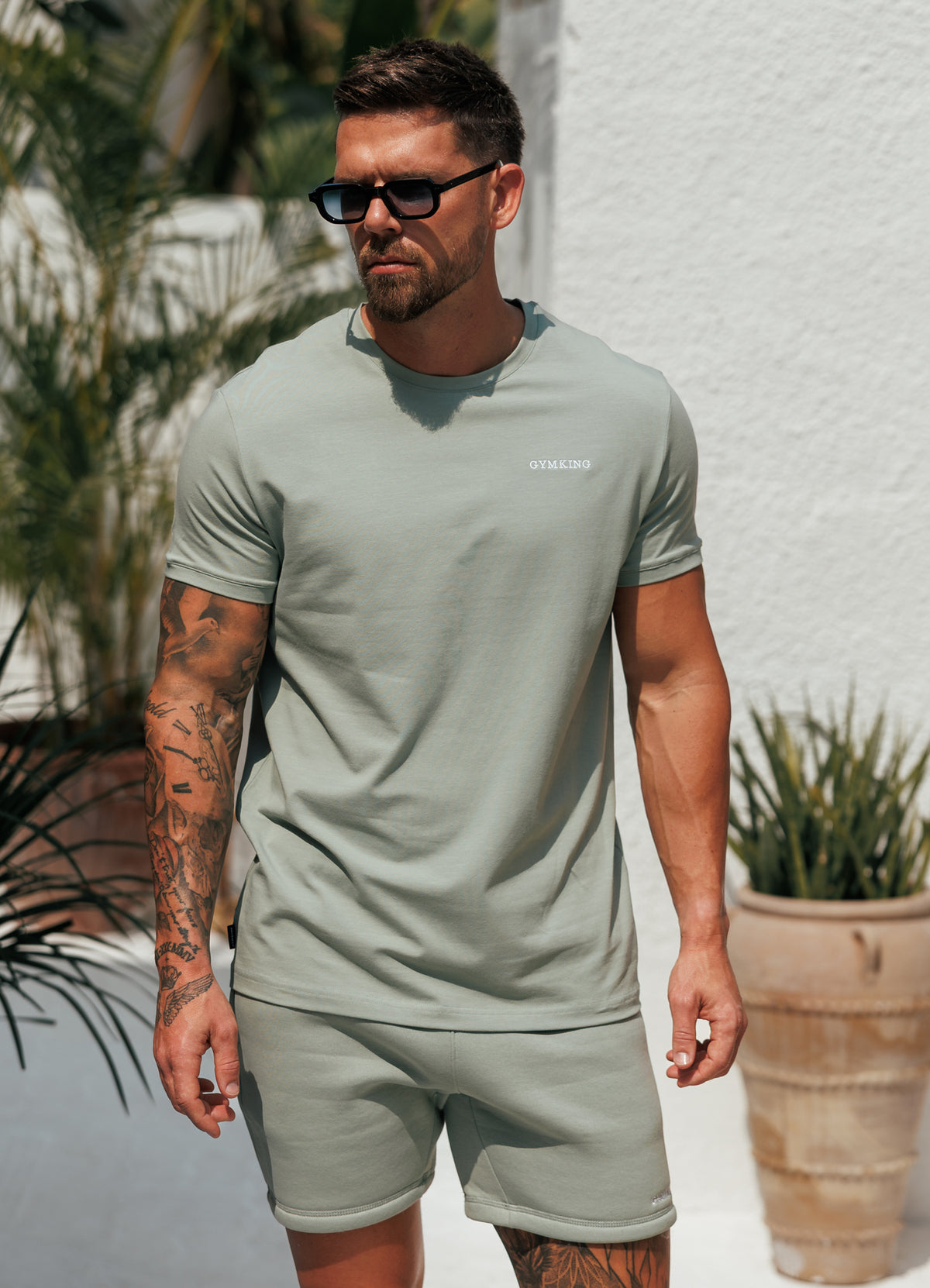 Gym King Fundamental Linear T-Shirt - Urban Sage