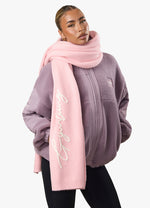 Gym King Script Rib Knit Scarf - Candy Pink thumbnail
