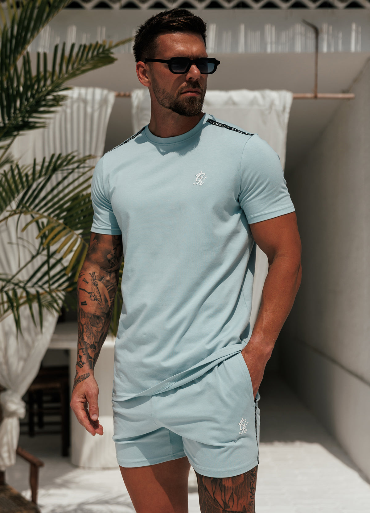 Gym King Jersey-short met bandjes - Dusky Mint