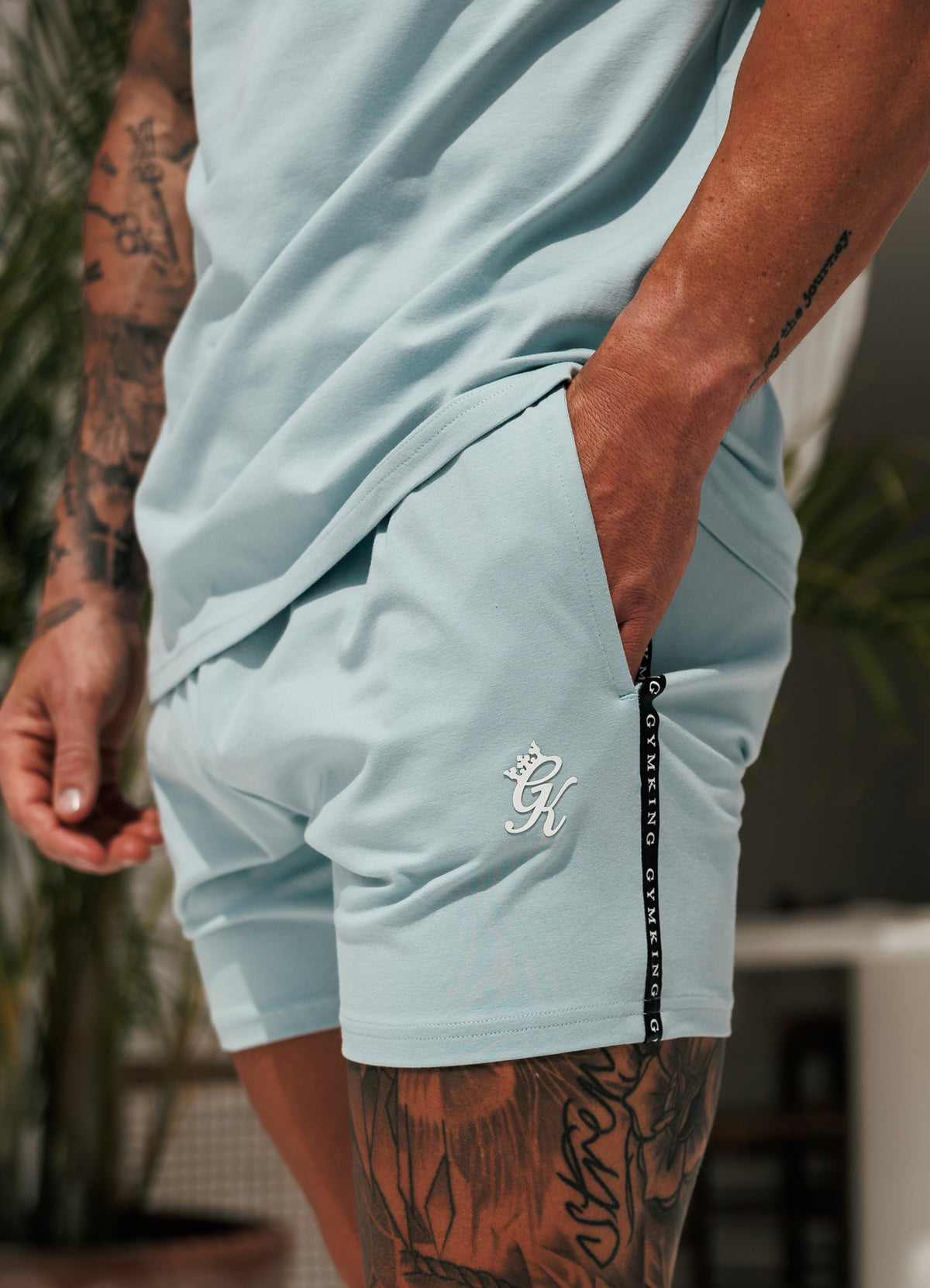 Gym King Jersey-short met bandjes - Dusky Mint