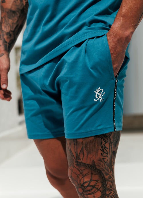 Gym King Jersey-short met bies - Harbour Teal