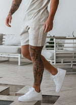 Gym King Contrast Panel Short - Taupe/Light Stone/White thumbnail
