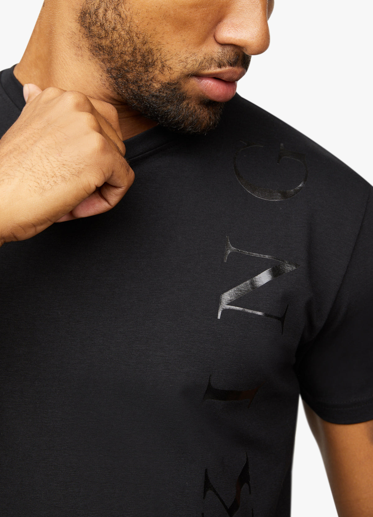 Gym King T-shirt met tekstlogo - Zwart/Zwart